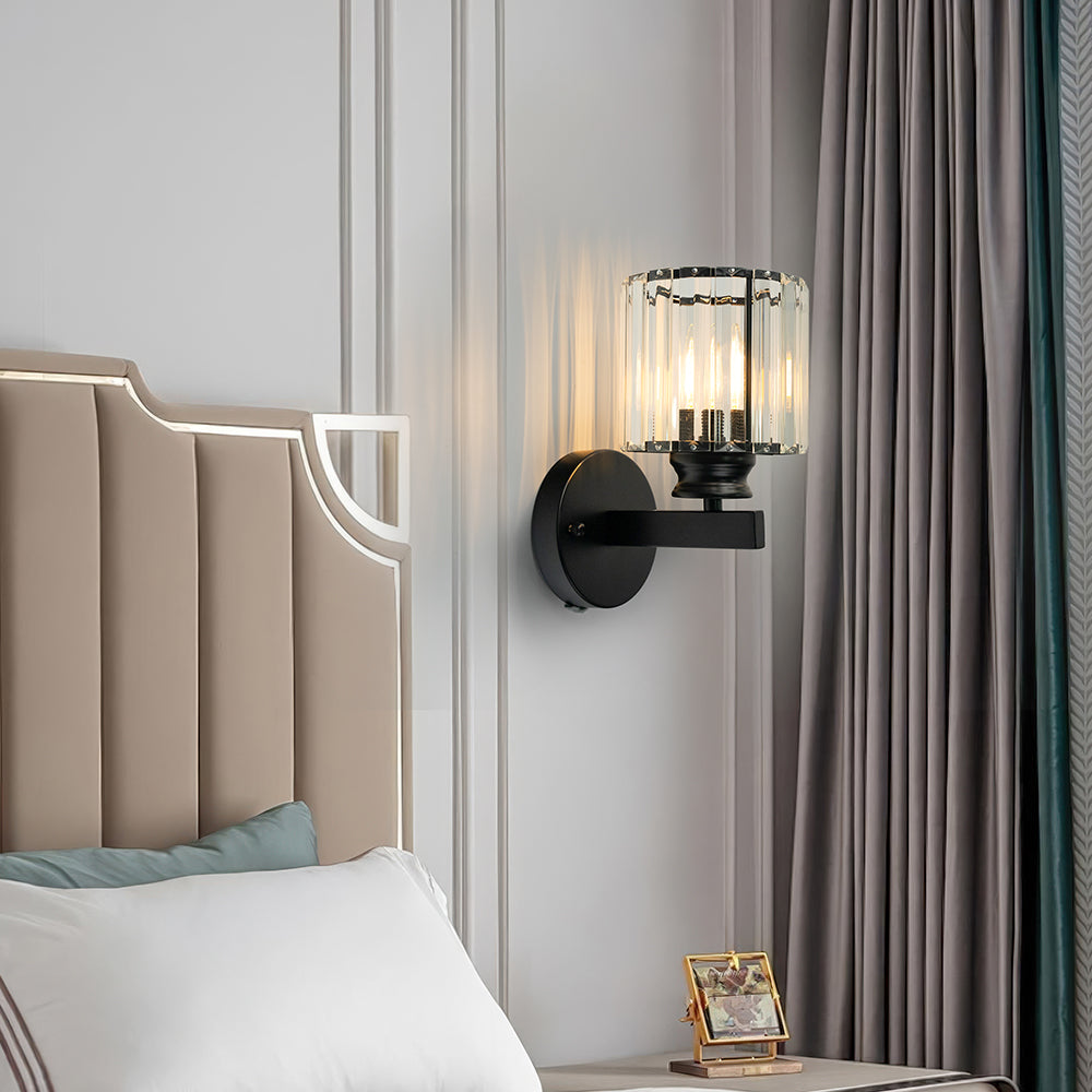 Faceted Crystal Panel Modern Iron Wall Light