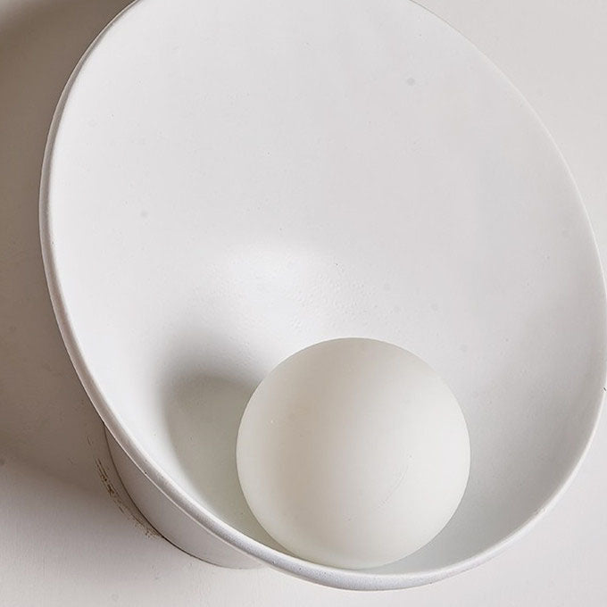Minimalist Round Resin Iron Frosted Glass Wall Light