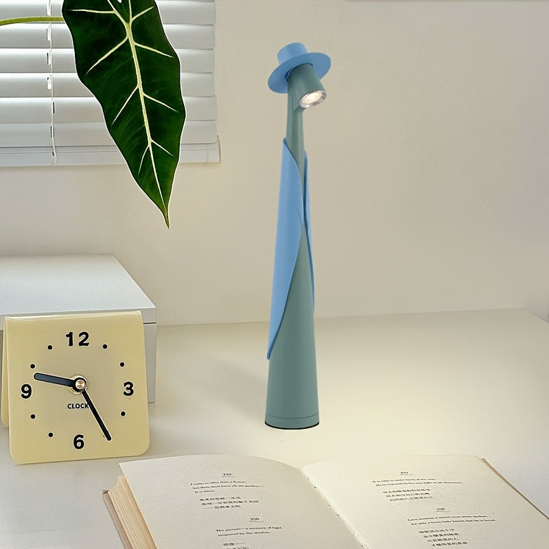 Sculptural Hat Silhouette Rechargeable Touch Control Table Lamp