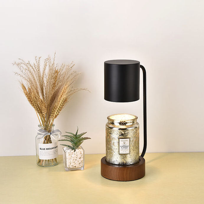 Japanese Minimalist Wooden Base Dimmable Candle Warmer Table Lamp