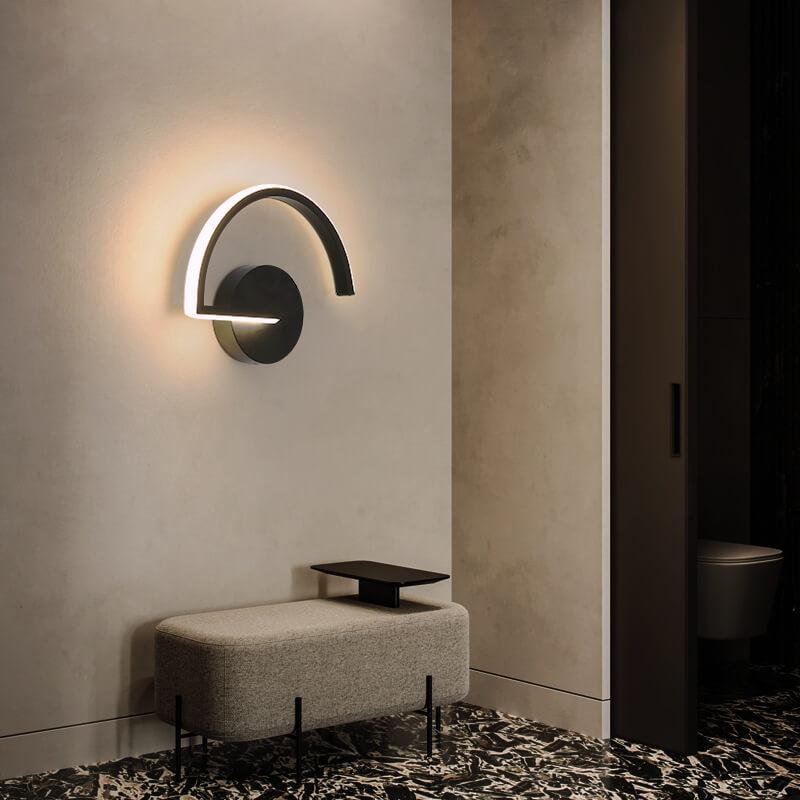 Curved Arc Silhouette Minimalist Halo Glow Wall Light
