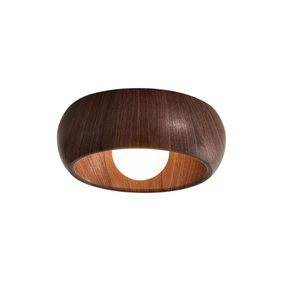 Minimalist Round Wooden Scandinavian Japandi Surface Mount Ceiling Light