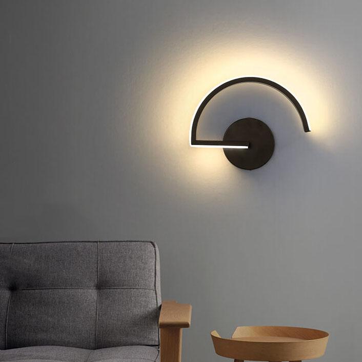 Curved Arc Silhouette Minimalist Halo Glow Wall Light