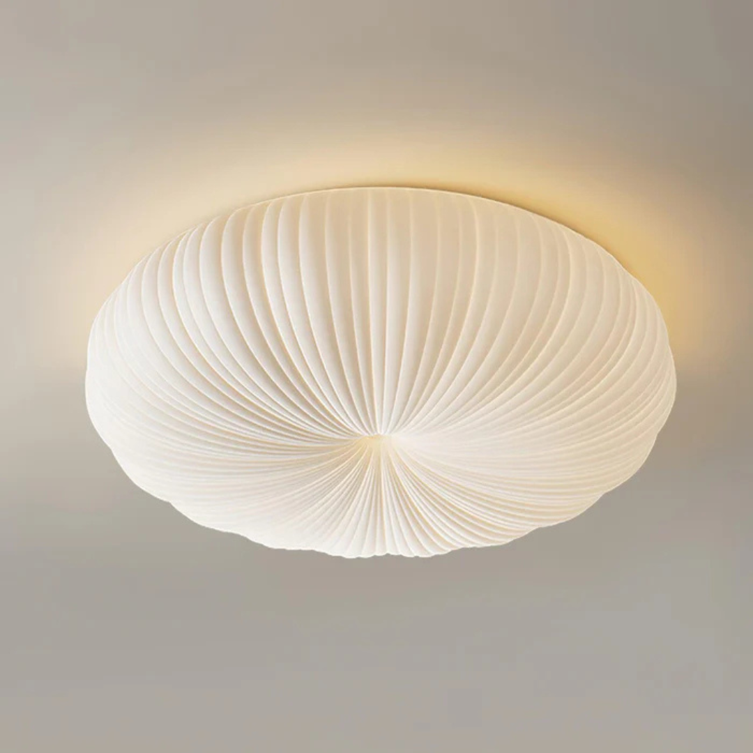 Pleated Acrylic Sculptural Flush Mount Ceiling Light