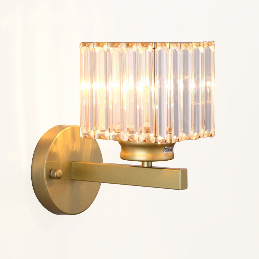 Faceted Crystal Panel Modern Iron Wall Light