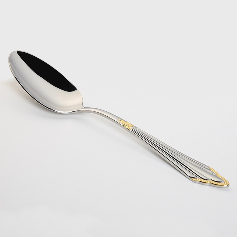Engraved Gold Finish Polished Stainless Steel Cutlery Set