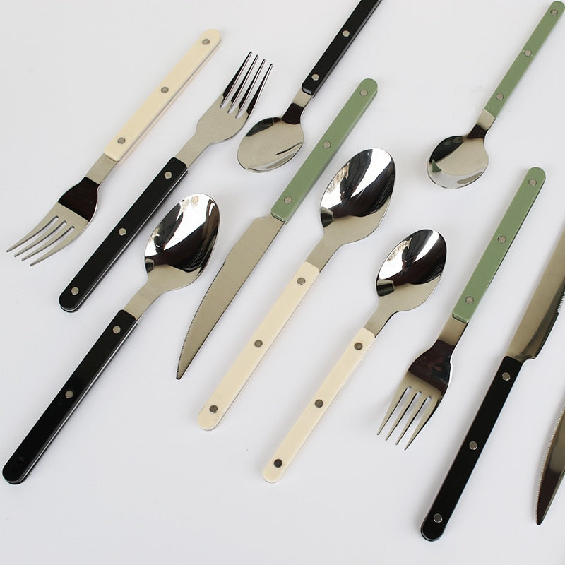 Engraved Pattern Stainless Steel Cutlery Set For Six People