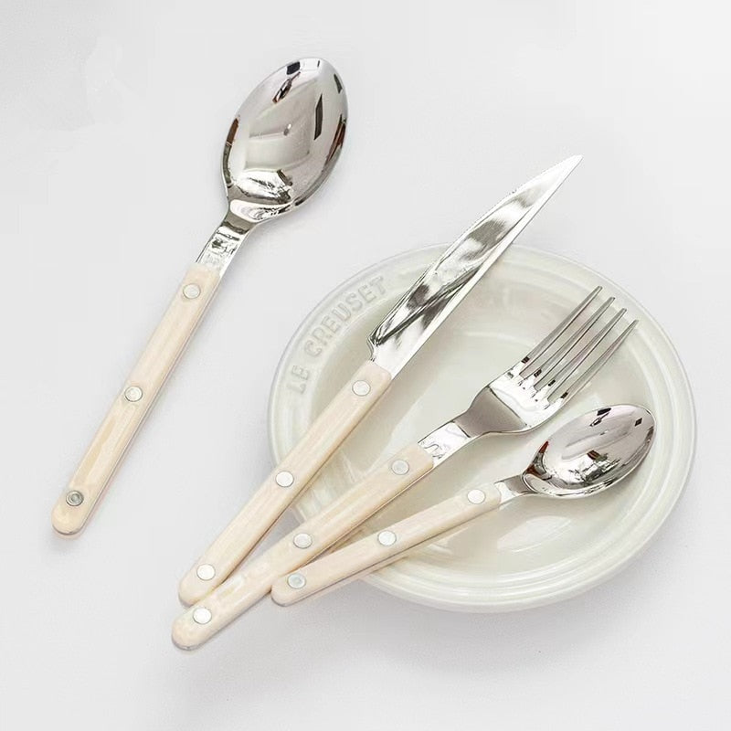 Engraved Pattern Stainless Steel Cutlery Set For Six People