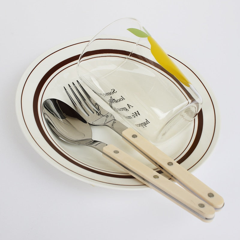 Engraved Pattern Stainless Steel Cutlery Set For Six People
