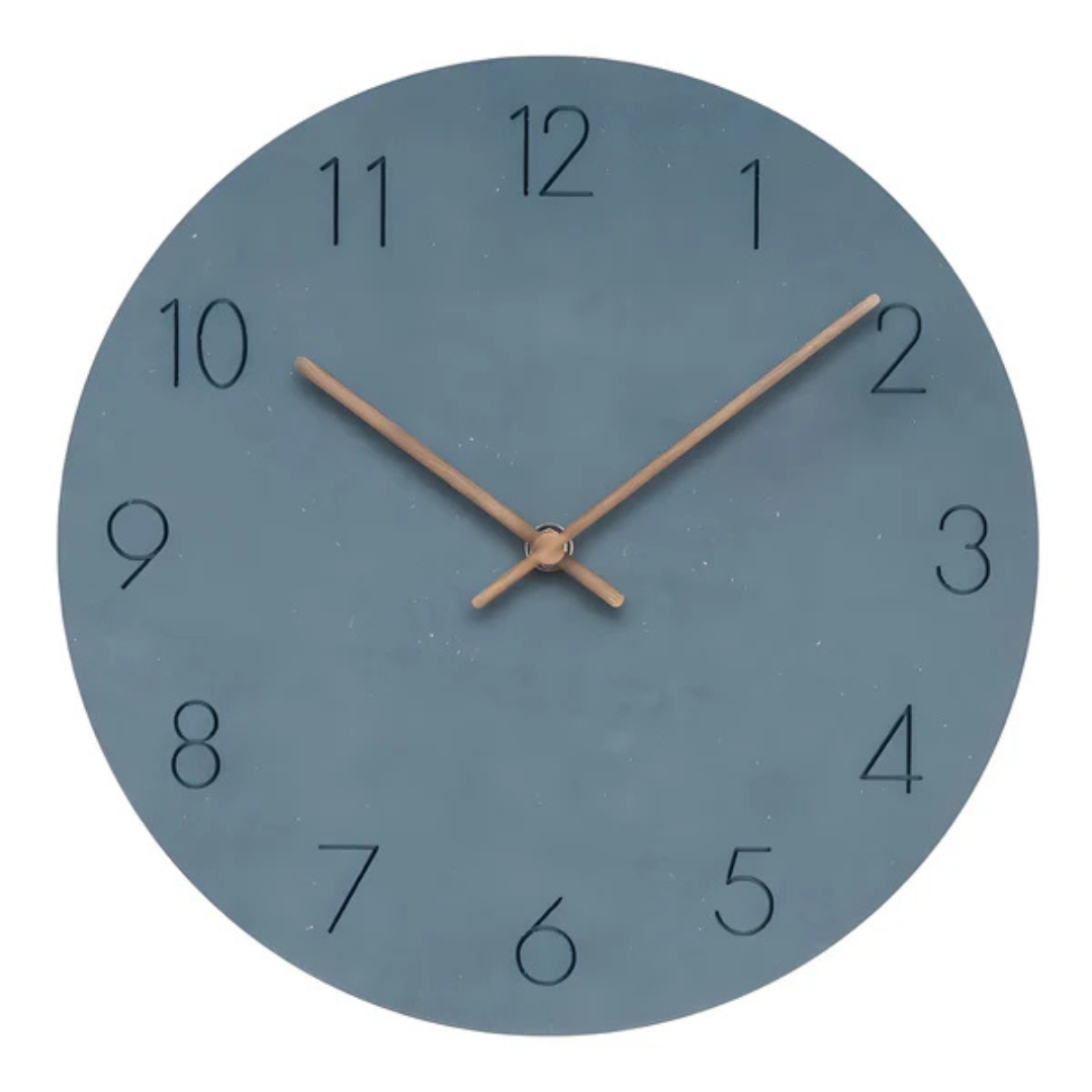 Scandinavian Minimalist Round Wood Silent Wall Clock