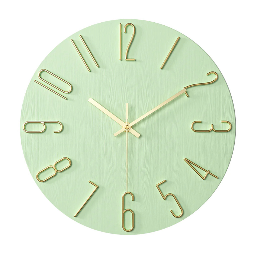 Minimalist Scandinavian Silent Quartz Gold Accent Wall Clock
