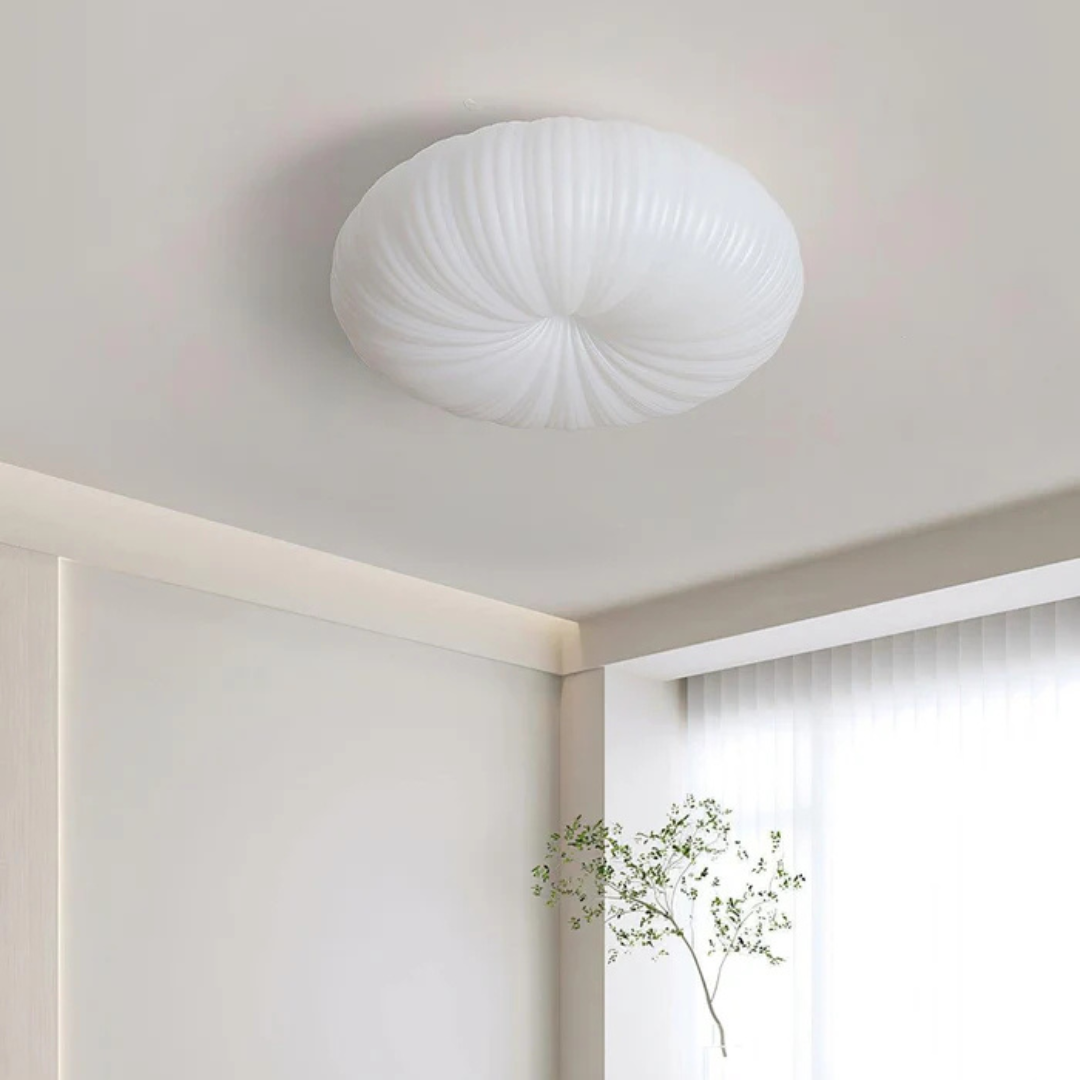 Pleated Acrylic Sculptural Flush Mount Ceiling Light