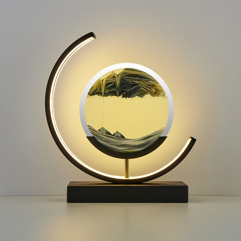 Dynamic 3D Sand Art Rotating Acrylic Shell Table Lamp