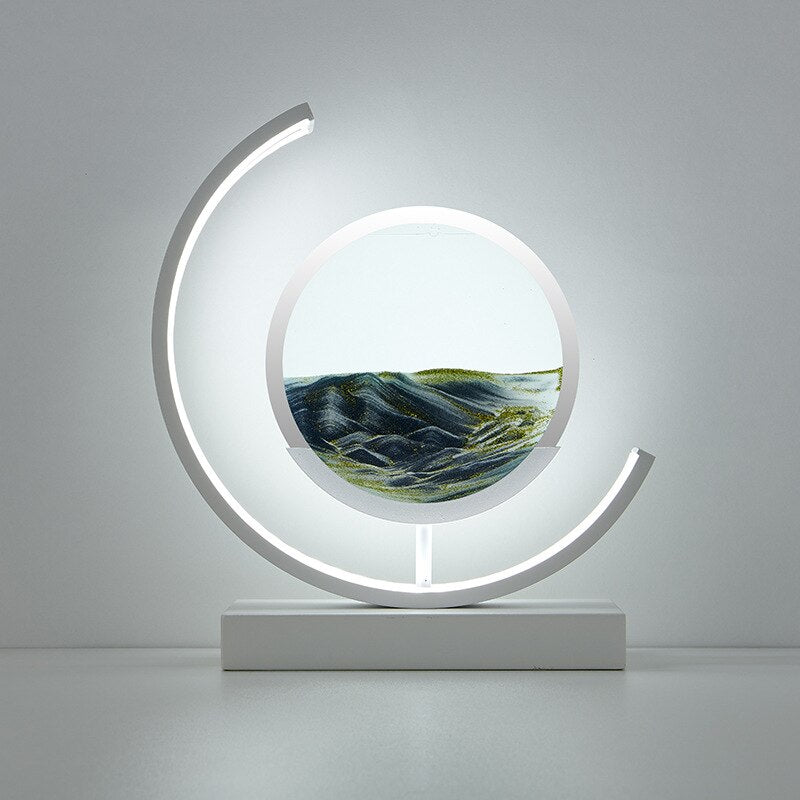 Dynamic 3D Sand Art Rotating Acrylic Shell Table Lamp