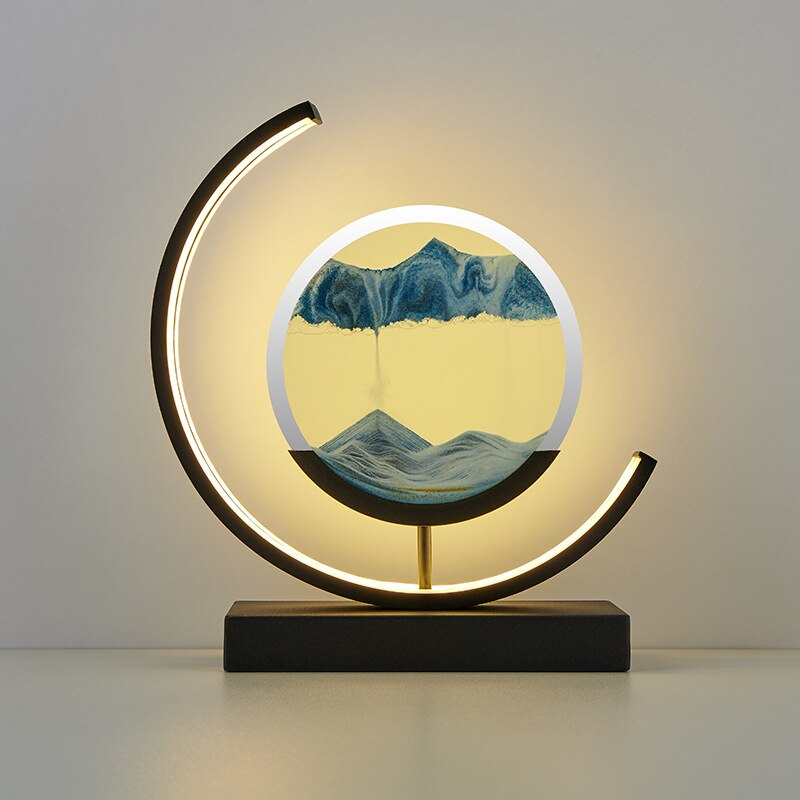 Dynamic 3D Sand Art Rotating Acrylic Shell Table Lamp