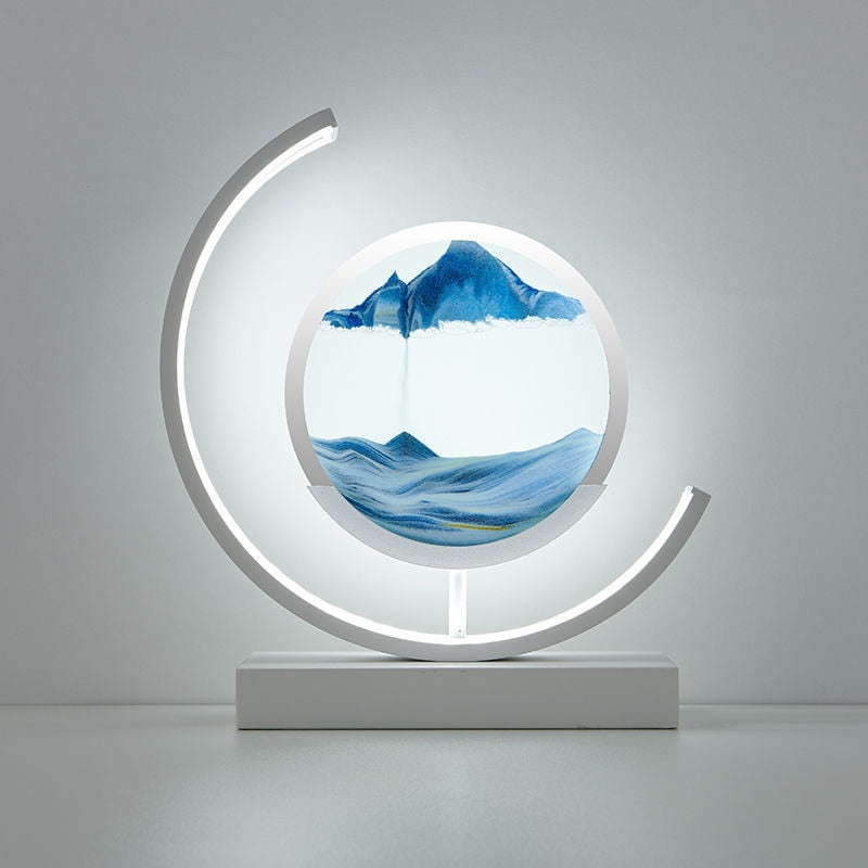 Dynamic 3D Sand Art Rotating Acrylic Shell Table Lamp