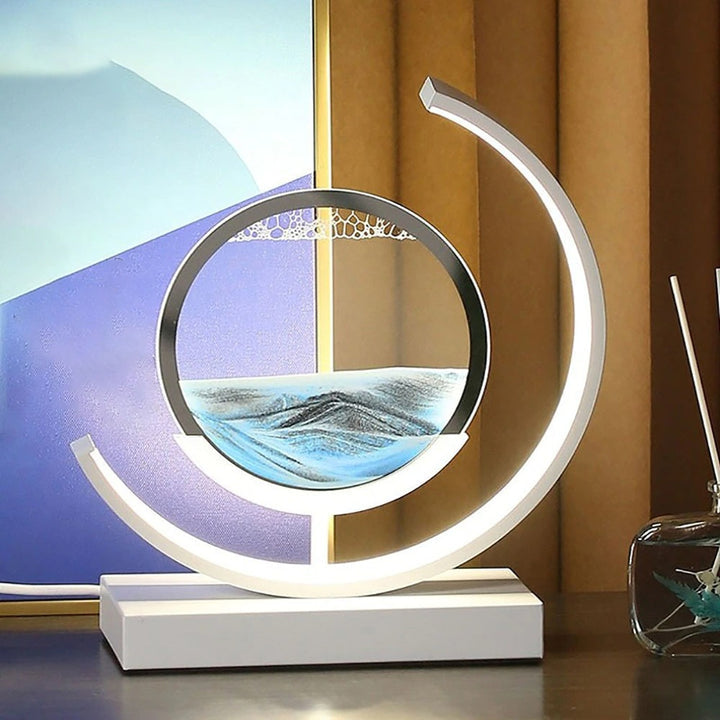 Dynamic 3D Sand Art Rotating Acrylic Shell Table Lamp