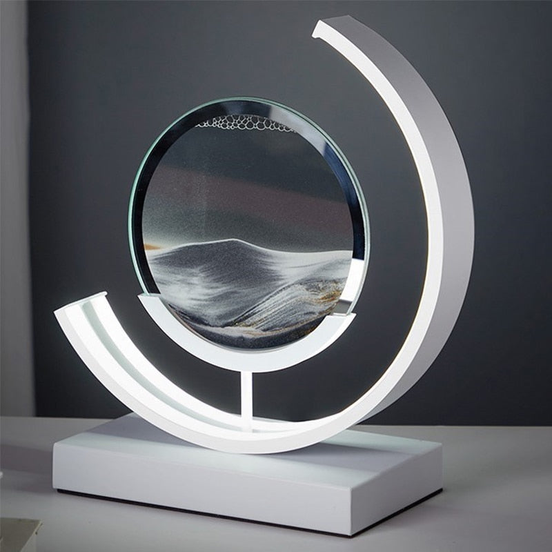 Dynamic 3D Sand Art Rotating Acrylic Shell Table Lamp