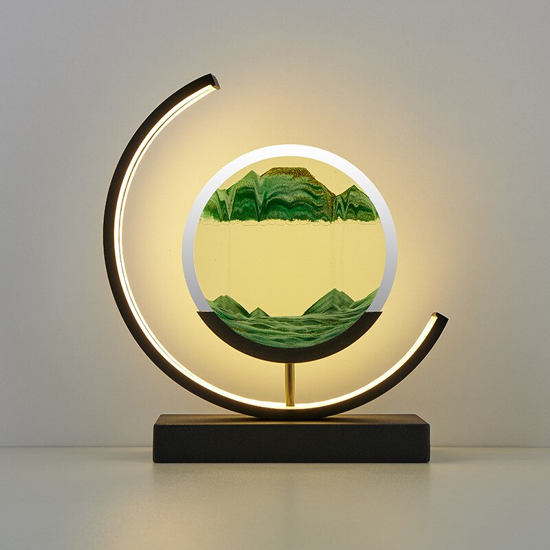 Dynamic 3D Sand Art Rotating Acrylic Shell Table Lamp