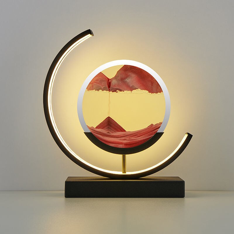 Dynamic 3D Sand Art Rotating Acrylic Shell Table Lamp