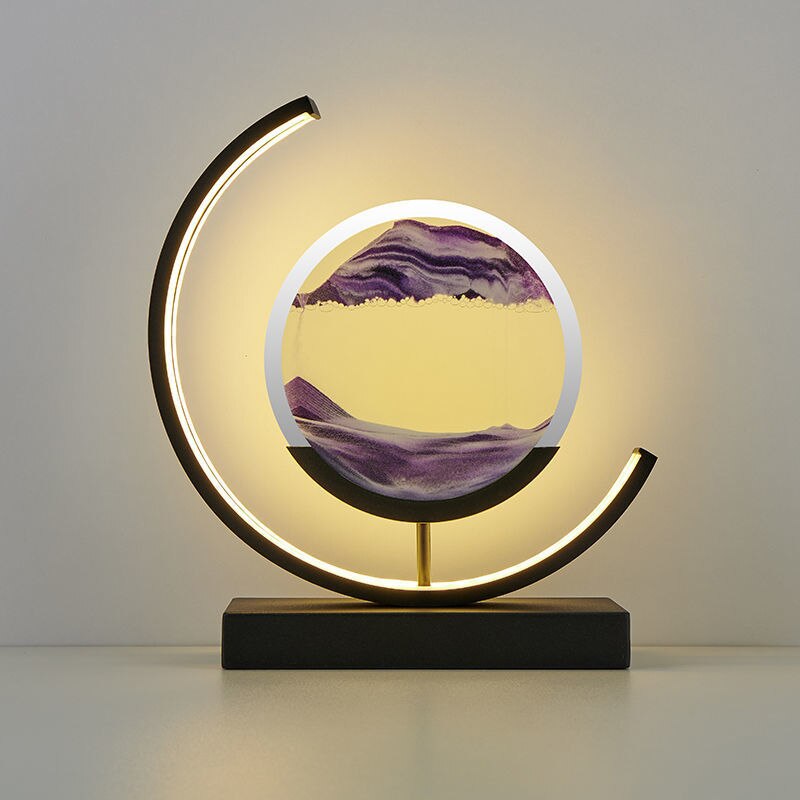 Dynamic 3D Sand Art Rotating Acrylic Shell Table Lamp