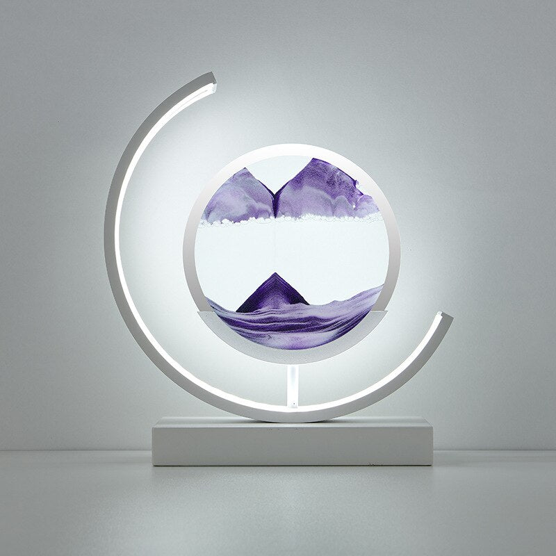 Dynamic 3D Sand Art Rotating Acrylic Shell Table Lamp