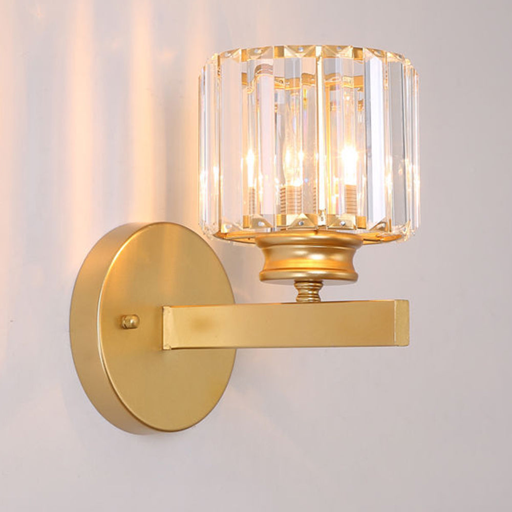 Faceted Crystal Panel Modern Iron Wall Light