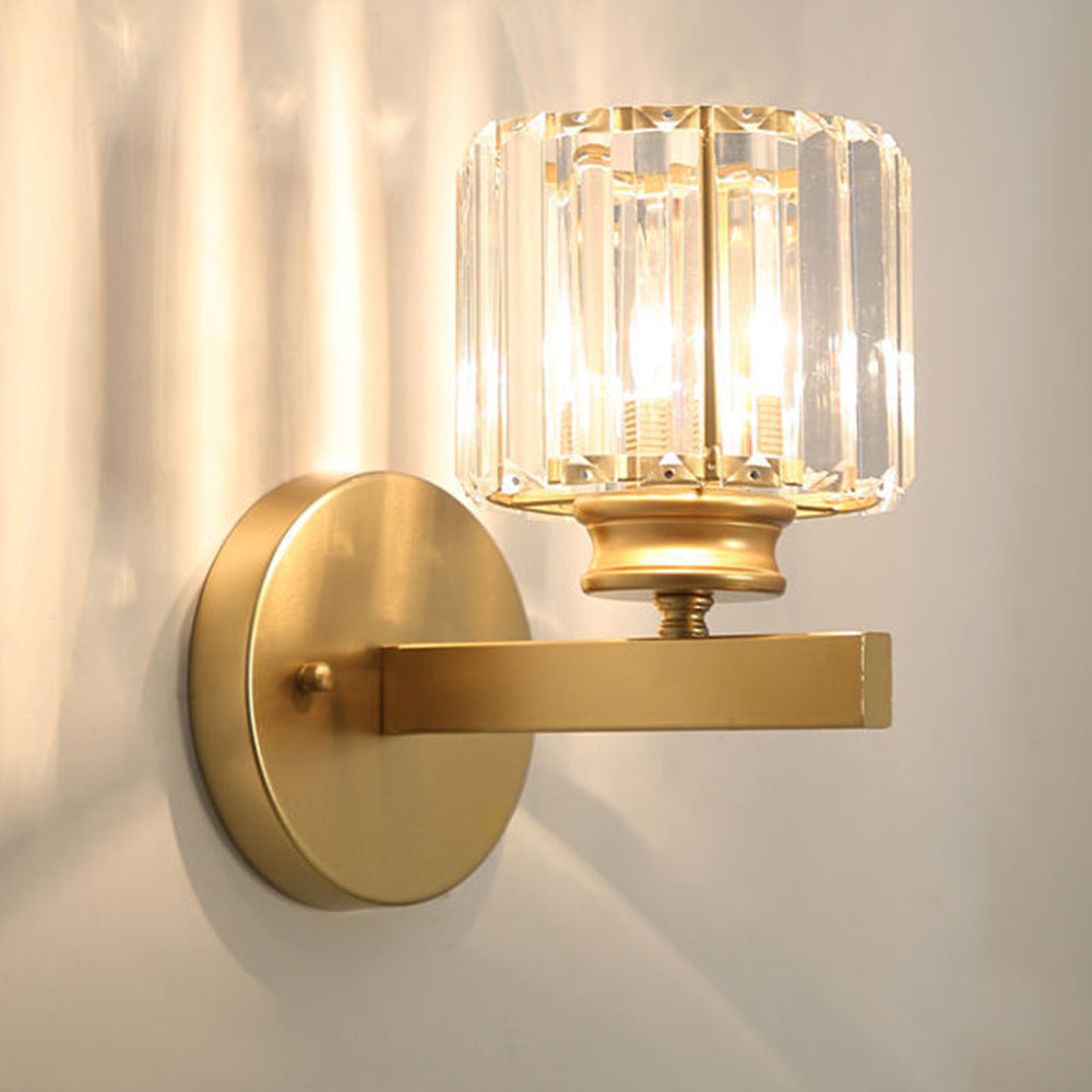 Faceted Crystal Panel Modern Iron Wall Light