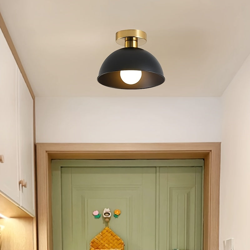 Minimalist Matte Metal Dome Semi Flush Ceiling Light