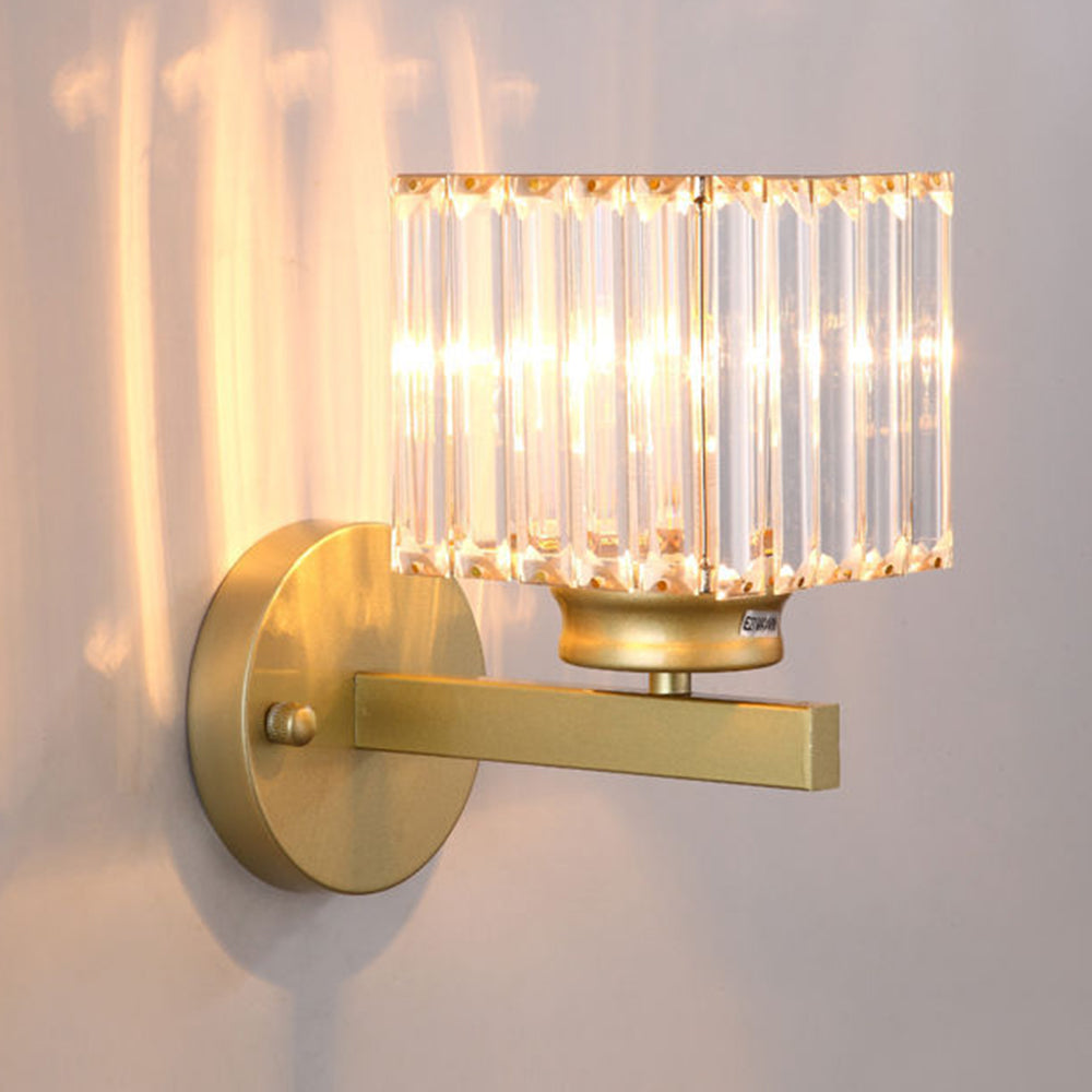 Faceted Crystal Panel Modern Iron Wall Light