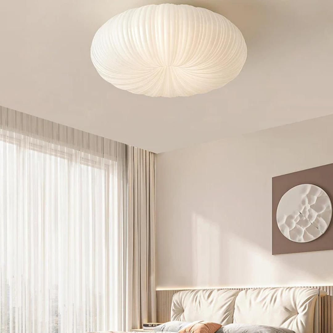 Pleated Acrylic Sculptural Flush Mount Ceiling Light