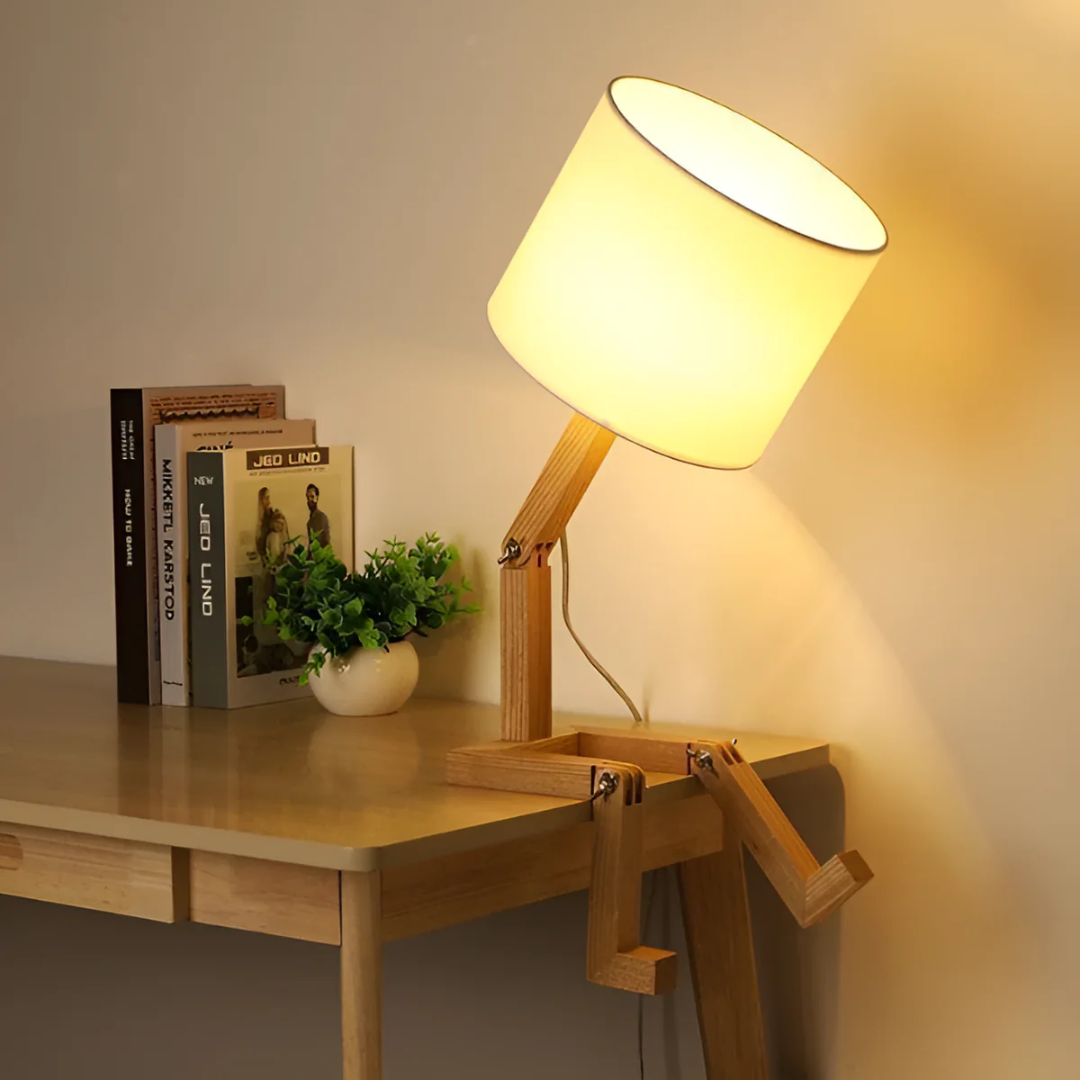 Adjustable Posable Solid Wood Nordic Table Lamp
