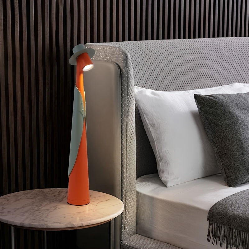 Sculptural Hat Silhouette Rechargeable Touch Control Table Lamp