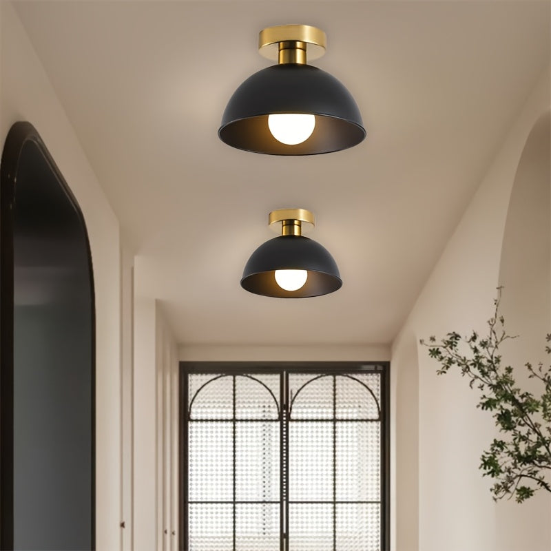 Minimalist Matte Metal Dome Semi Flush Ceiling Light
