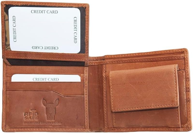 Genuine Leather Kangaroo Pin Aboriginal Folded Bifold Wallet