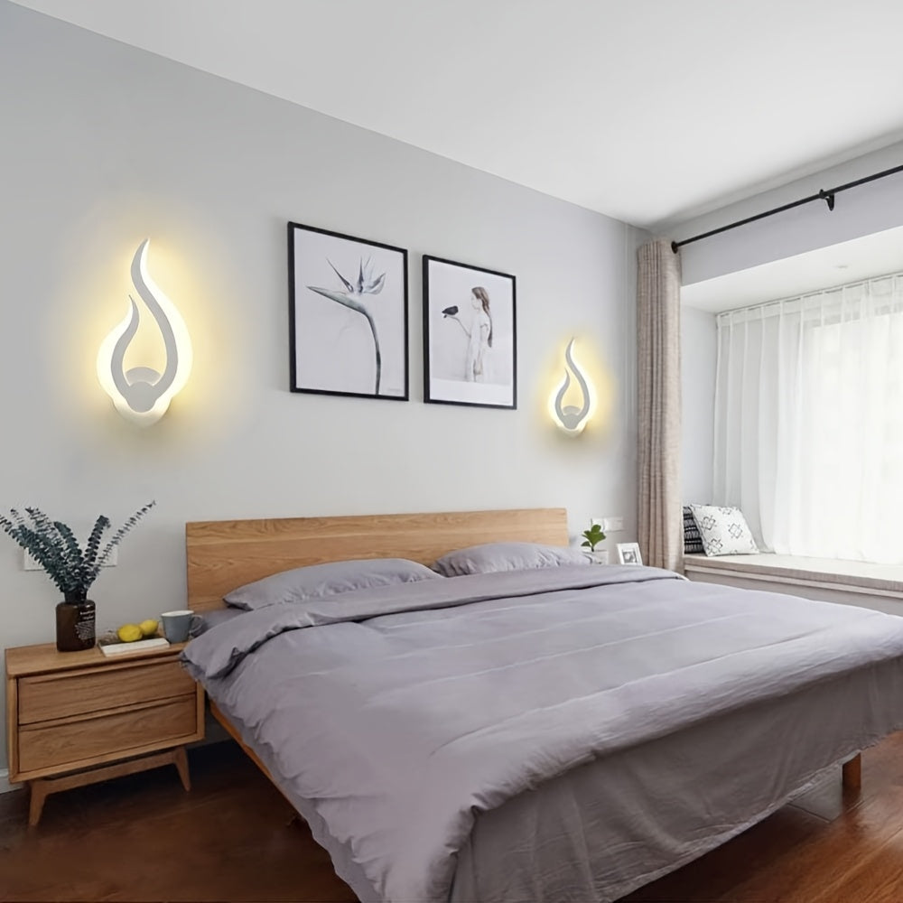 Flame Silhouette Sculptural Acrylic Modern Wall Light