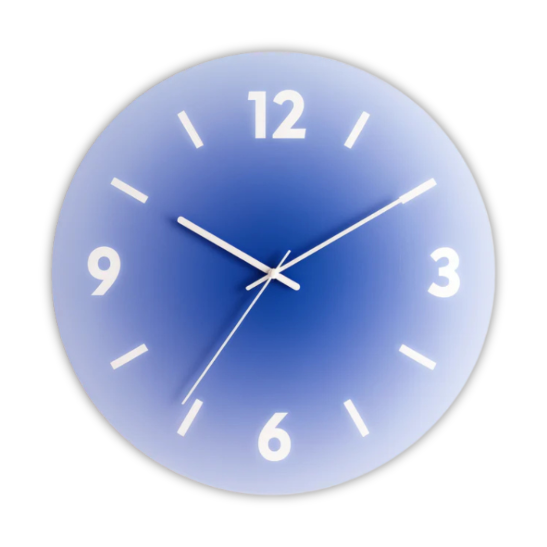Gradient Sunset Glass Round Wall Clock With Silent Quartz Movement