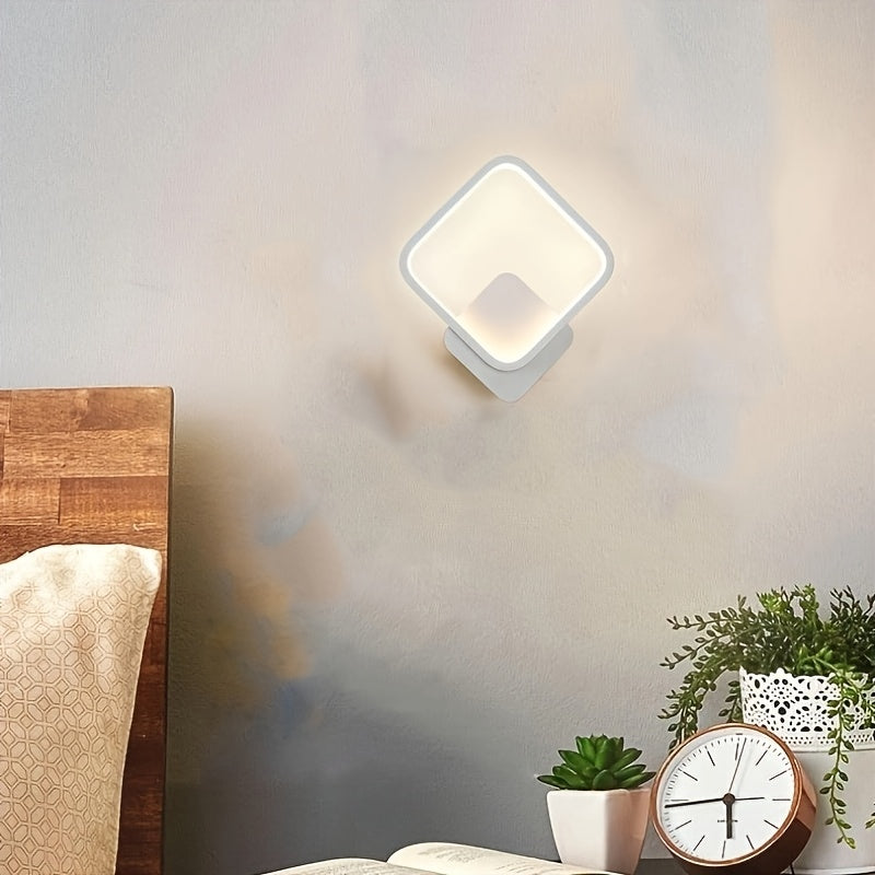 Minimalist Square Geometric Metal Dimmable Acrylic Diffuser Wall Light