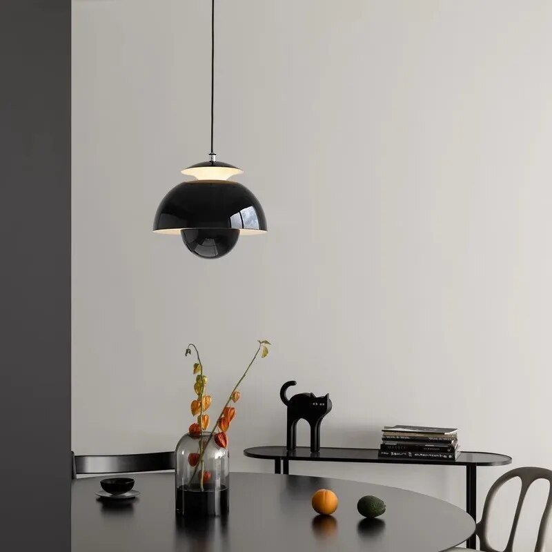 Scandinavian Flower Bud Sculptural Metal Nordic Pendant Light