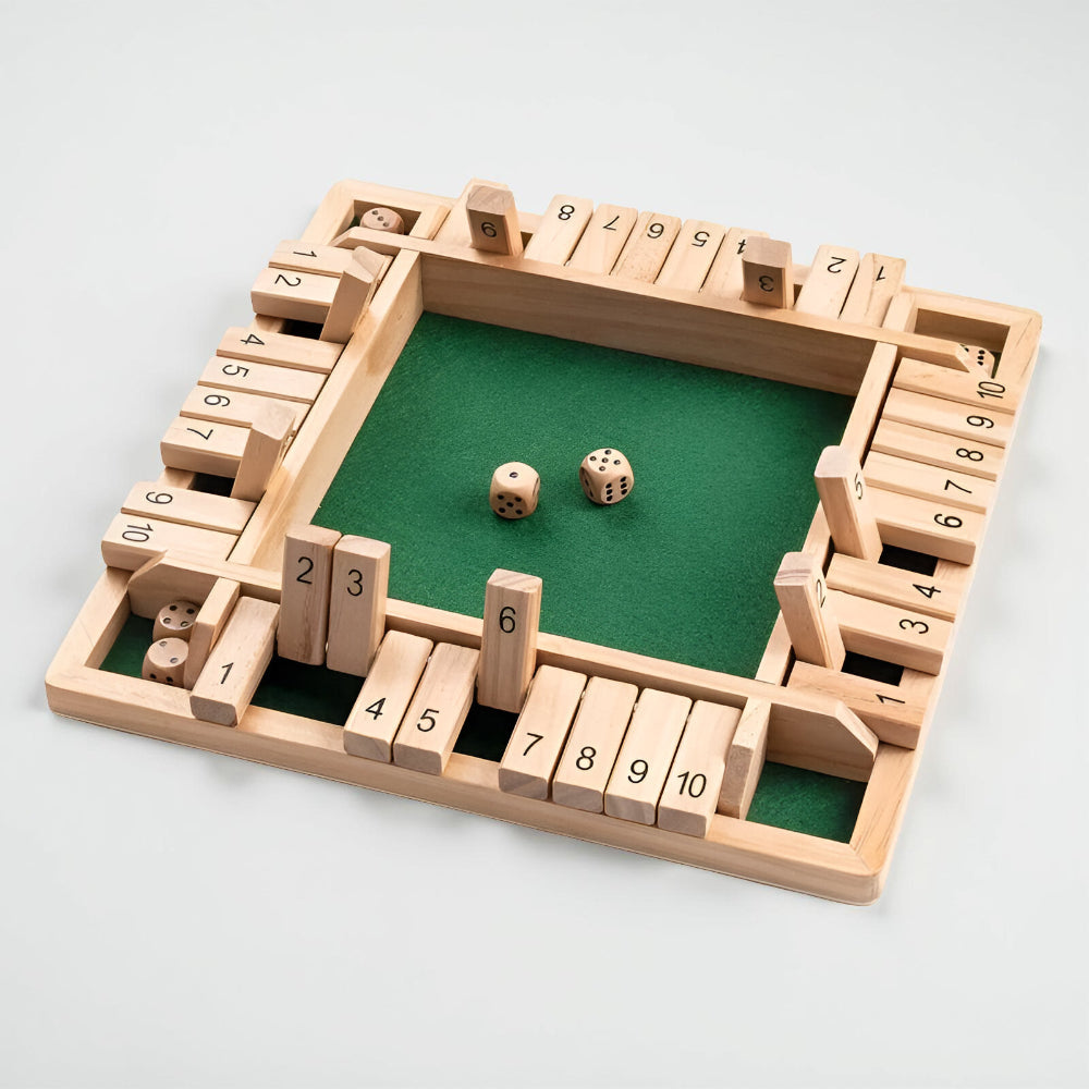 Compact Wooden Square Math Learning Family Board Game Educational Toy