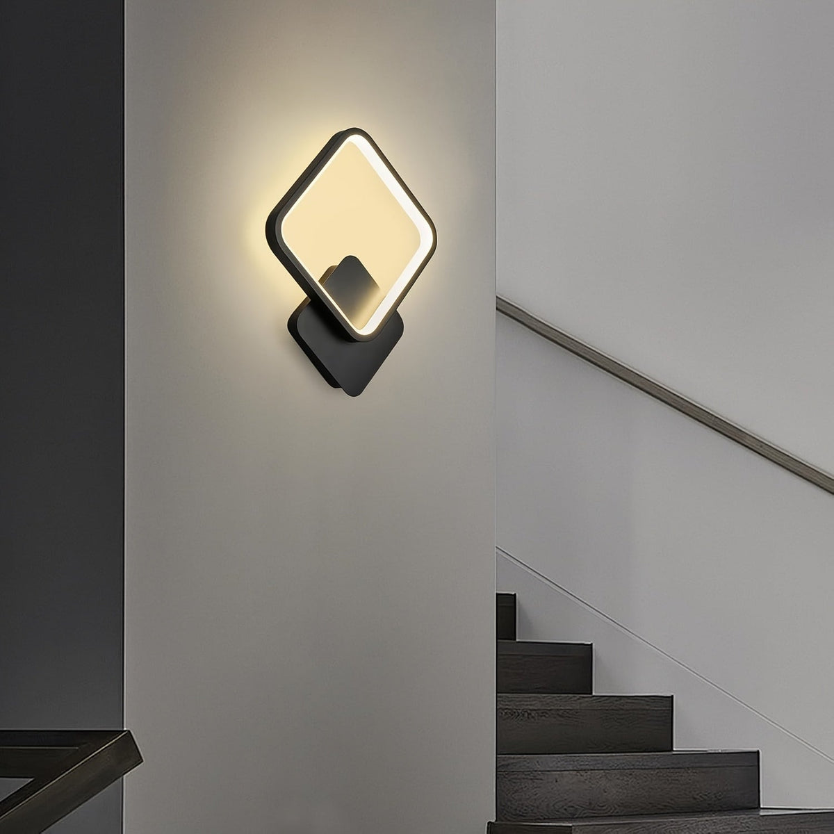Minimalist Square Geometric Metal Dimmable Acrylic Diffuser Wall Light