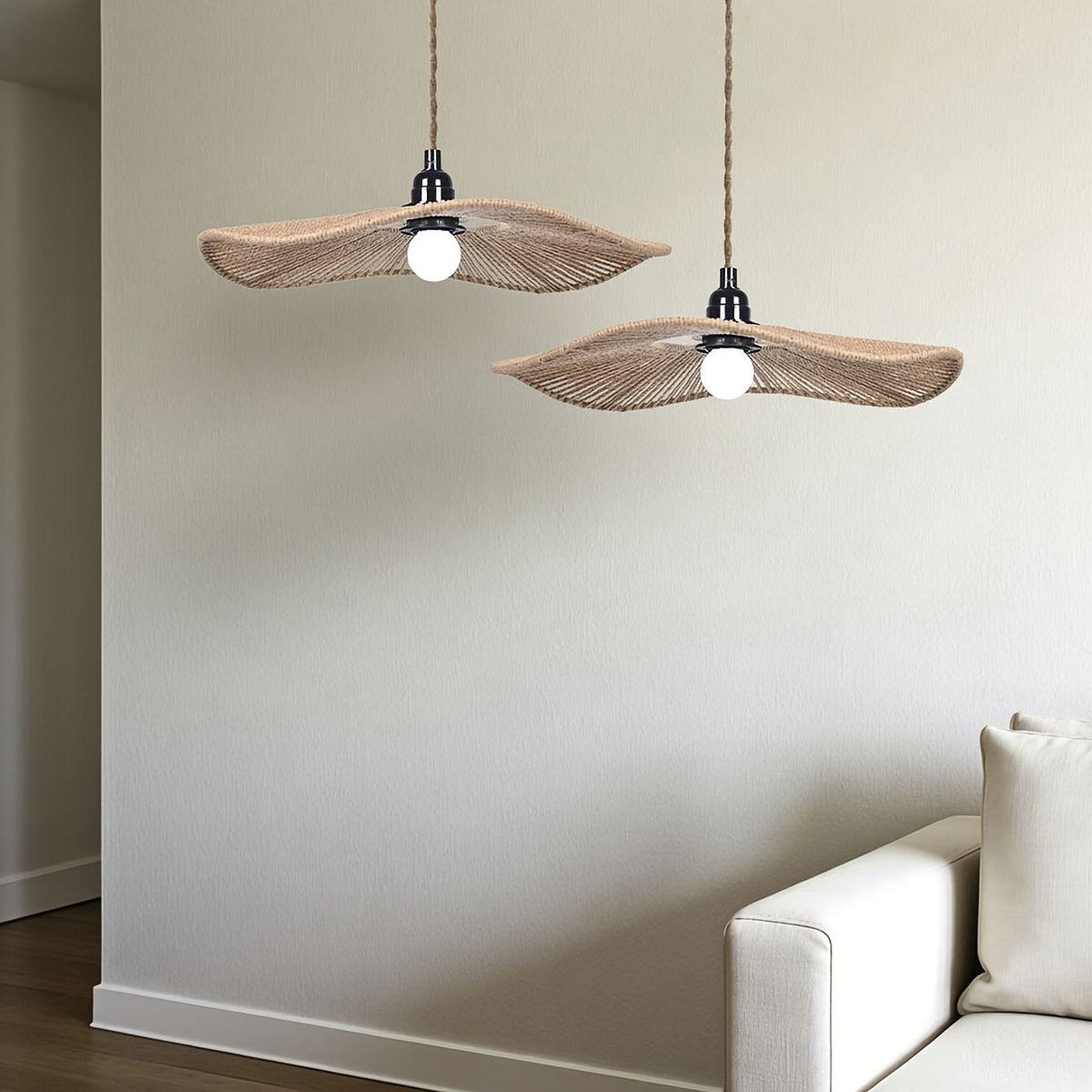 Handwoven Paper Rope Wave Ceiling Light Shade