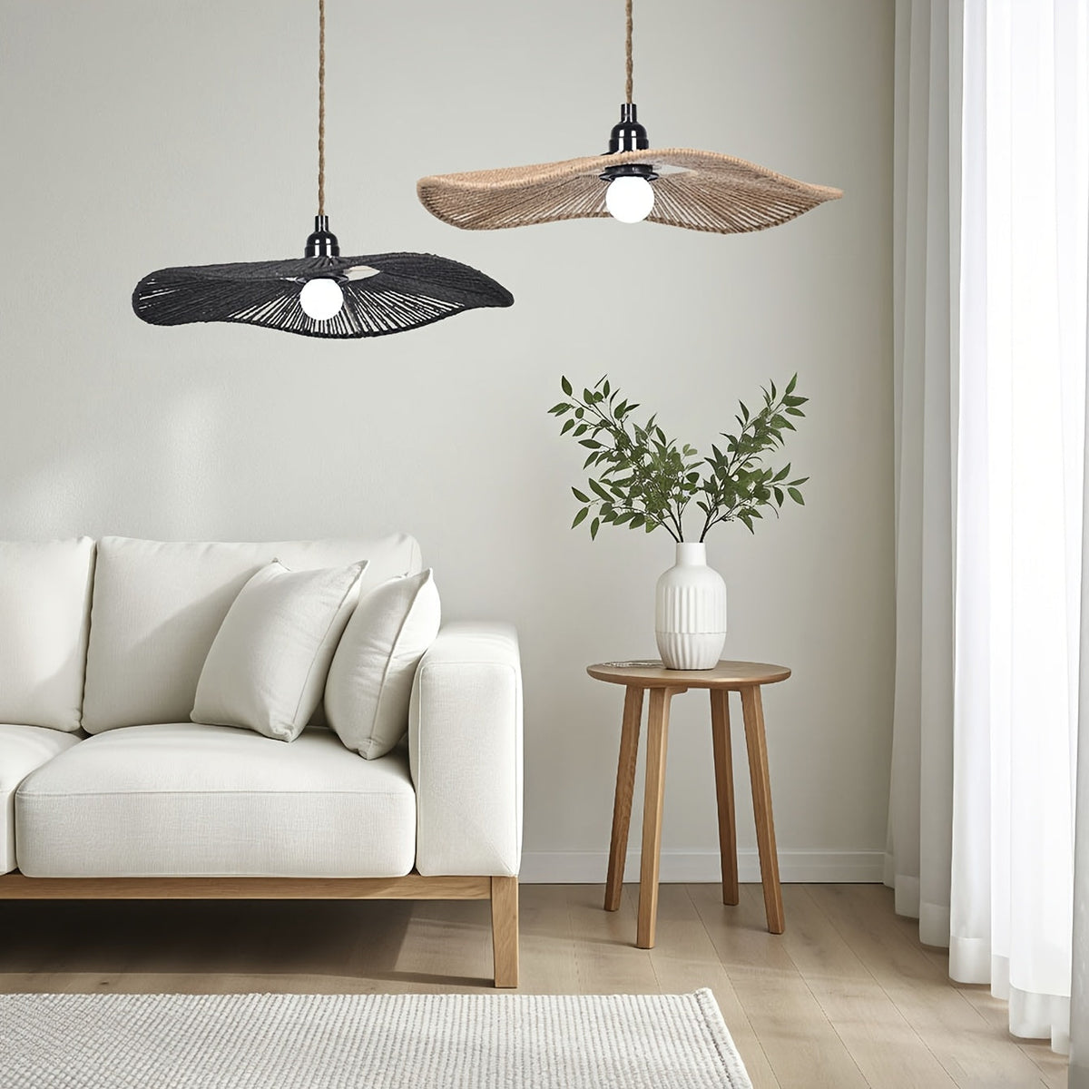 Handwoven Paper Rope Wave Ceiling Light Shade