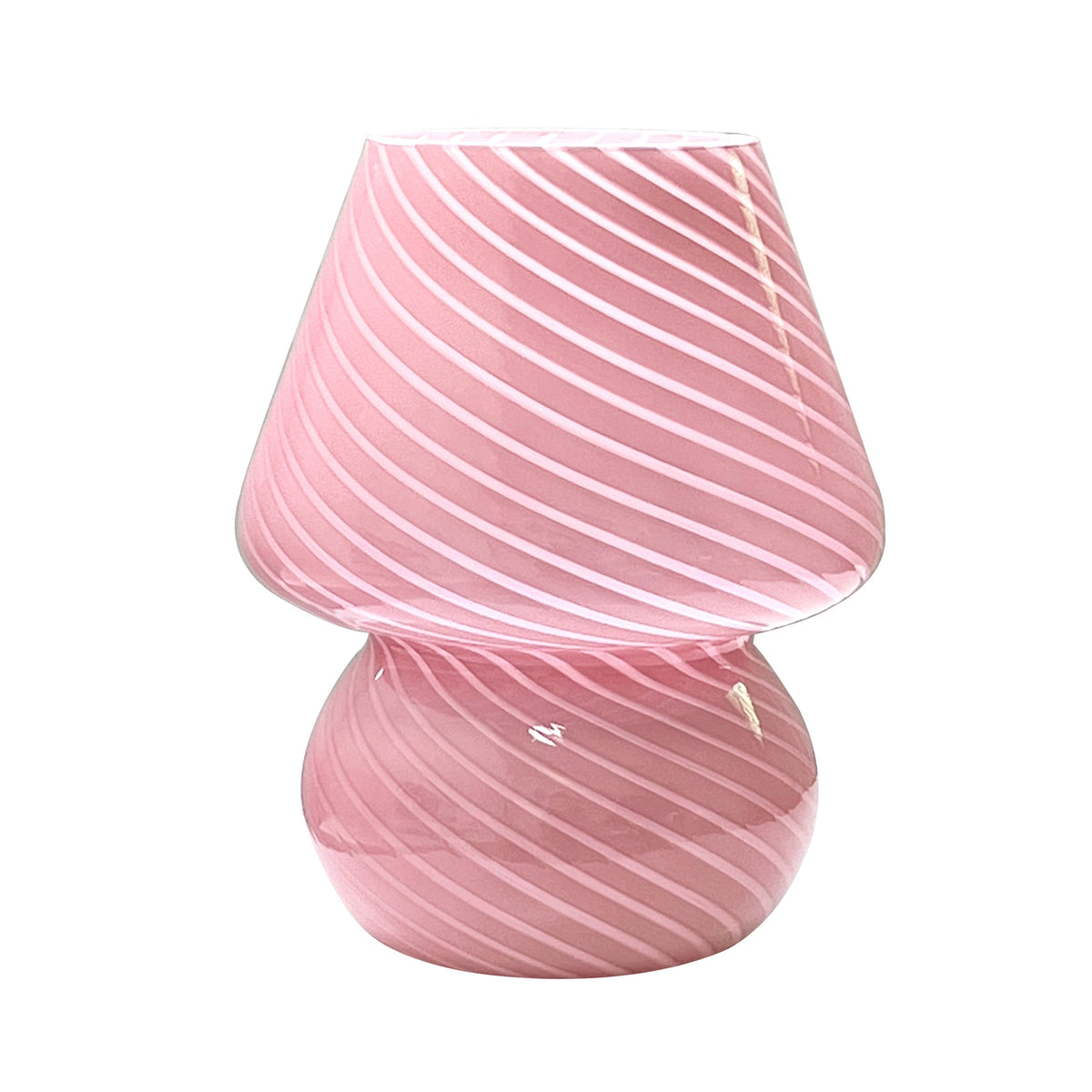Swirled Art Glass Mushroom Dimmable Table Lamp