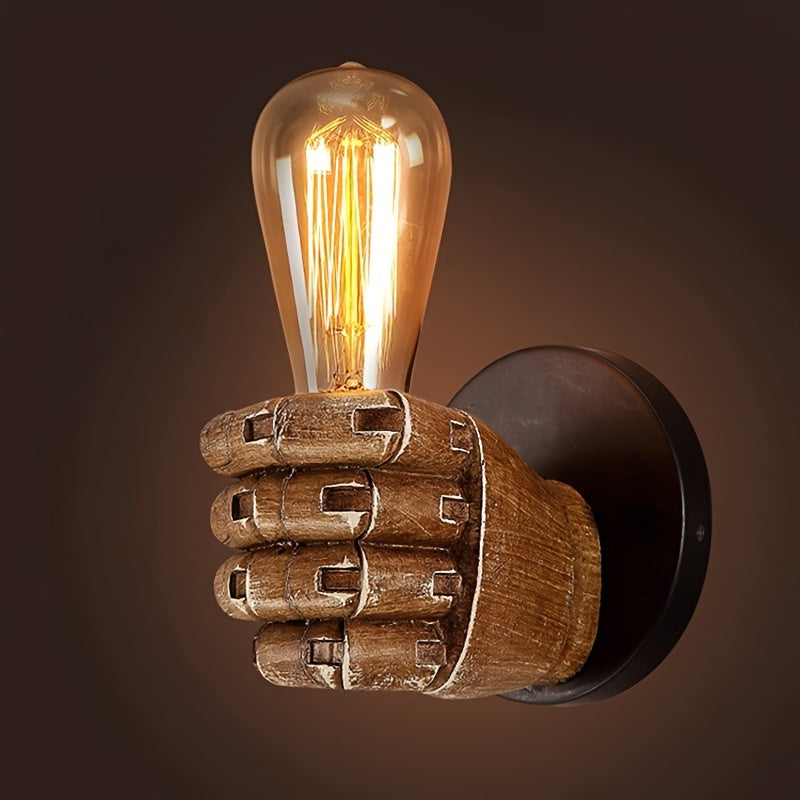 Sculptural Hand-Shaped Industrial Resin Wall Light