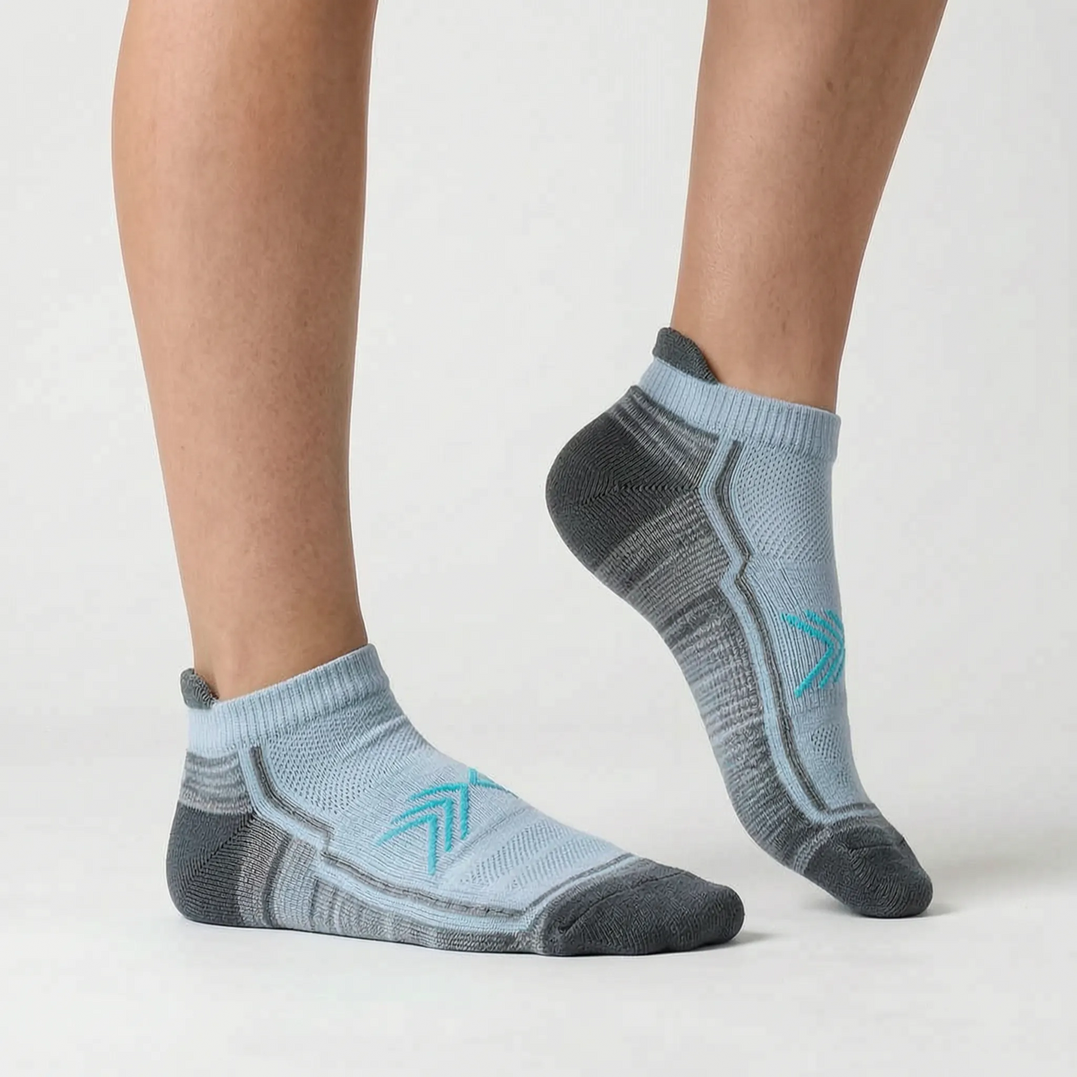 Cushioned Heel Tab Cotton Blend Ankle Athletic Socks