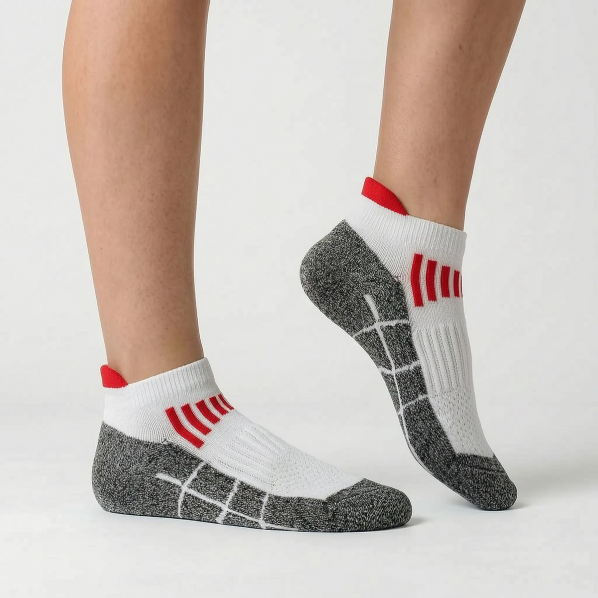 Cushioned Heel Tab Cotton Blend Ankle Athletic Socks