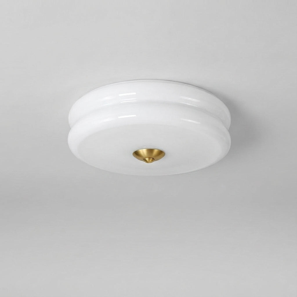 Sculptural Art Deco Glass Flush Mount Ceiling Light