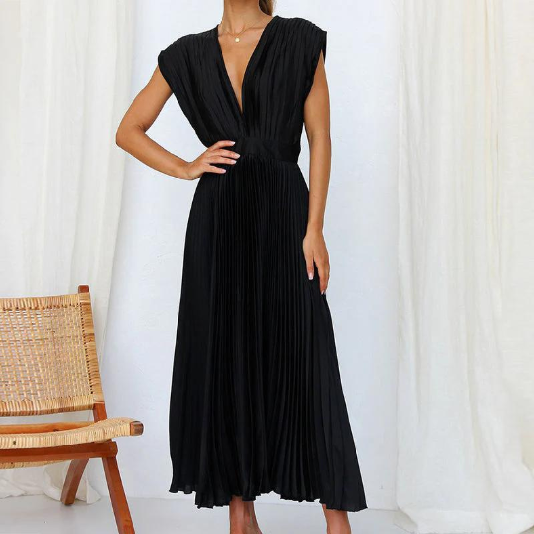 Arya | Damen Abend mit V-Ausschnitt Kleid | Midi 3