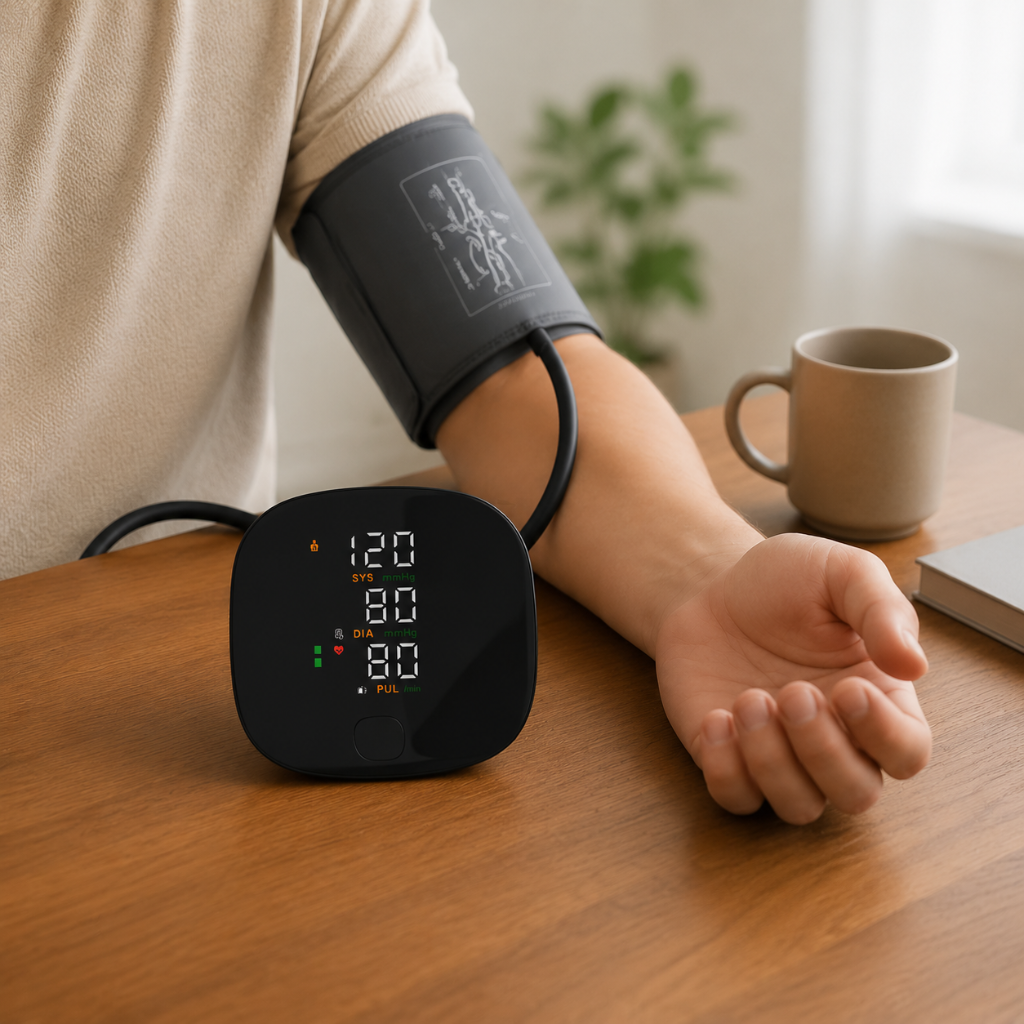 Compact Rechargeable Automatic Wrist Blood Pressure Monitor With Arrhythmia Detection